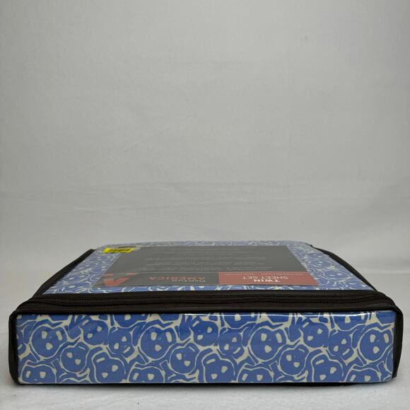 Perry Ellis American Twin Skull Sheet Set 200 Thread Count Blue/White New Rare - Picture 5 of 8